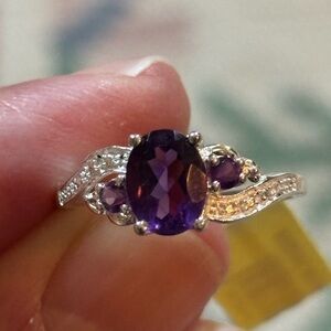 Amethyst oval ring size 8